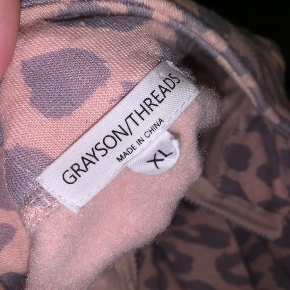 5/$20 Grayson threads cheetah print jacket grey and pink - Picture 3 of 5